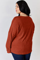 Basic Bae Full Size Ribbed Half Button Long Sleeve T-Shirt - Life's Fun Treasures
