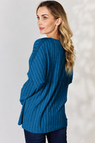 Basic Bae Full Size Ribbed Half Button Long Sleeve T-Shirt - Life's Fun Treasures