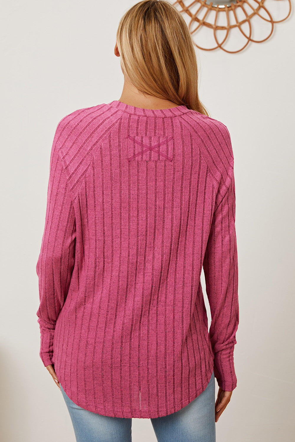 Basic Bae Full Size Ribbed Thumbhole Sleeve T-Shirt - Life's Fun Treasures