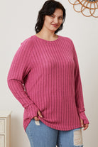 Basic Bae Full Size Ribbed Thumbhole Sleeve T-Shirt - Life's Fun Treasures