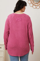 Basic Bae Full Size Ribbed Thumbhole Sleeve T-Shirt - Life's Fun Treasures