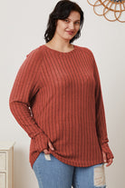 Basic Bae Full Size Ribbed Thumbhole Sleeve T-Shirt - Life's Fun Treasures