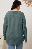 Basic Bae Full Size Ribbed Thumbhole Sleeve T-Shirt - Life's Fun Treasures