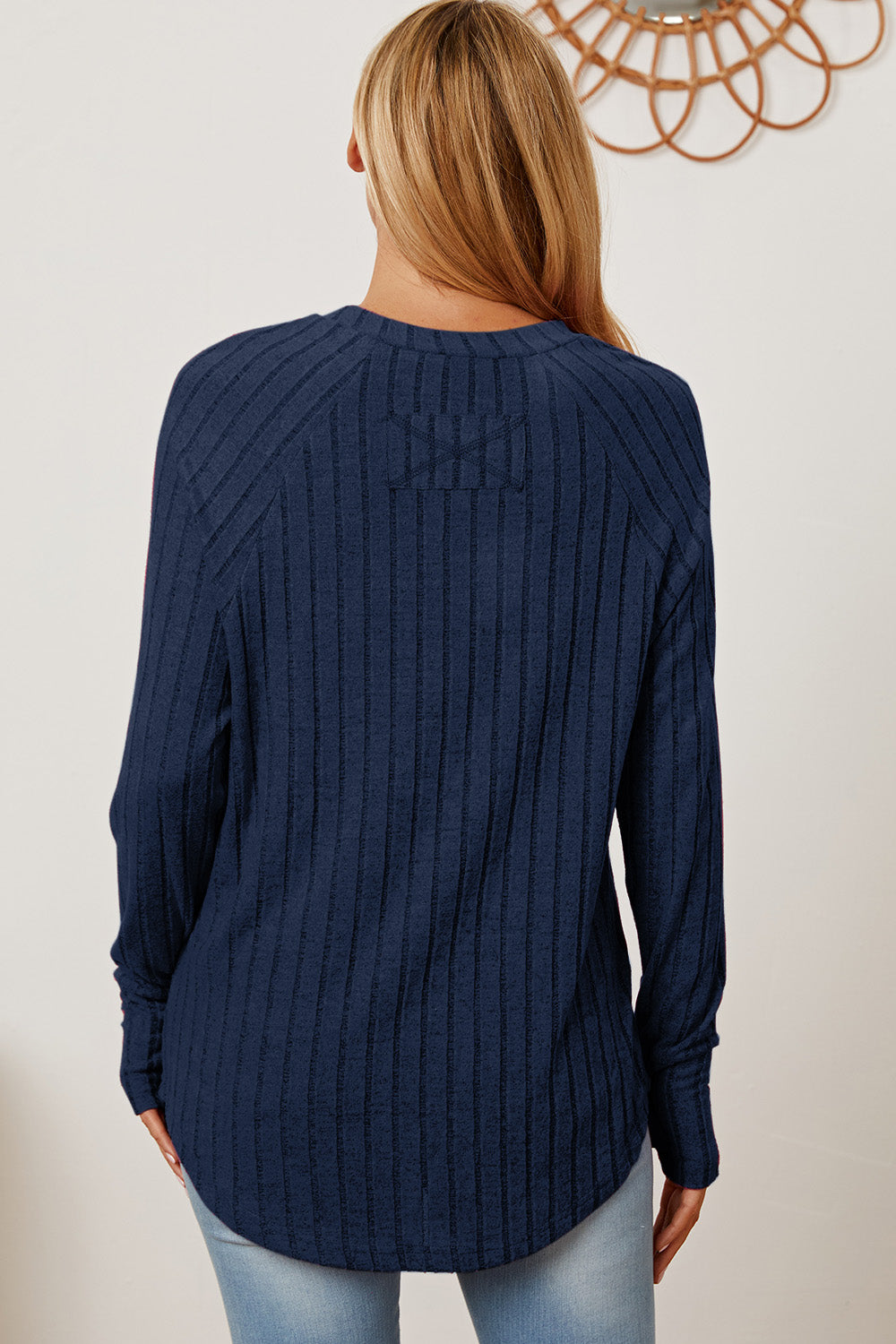 Basic Bae Full Size Ribbed Thumbhole Sleeve T-Shirt - Life's Fun Treasures