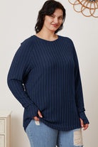 Basic Bae Full Size Ribbed Thumbhole Sleeve T-Shirt - Life's Fun Treasures
