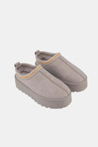 Weeboo Platform Embroidered Trim Slip-On Boots - Life's Fun Treasures