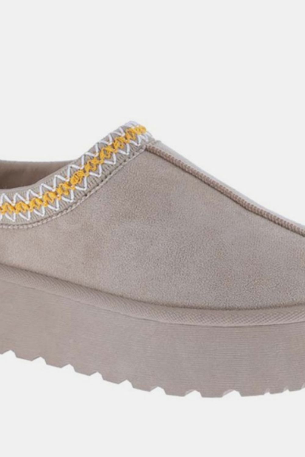 Weeboo Platform Embroidered Trim Slip-On Boots - Life's Fun Treasures