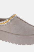 Weeboo Platform Embroidered Trim Slip-On Boots - Life's Fun Treasures