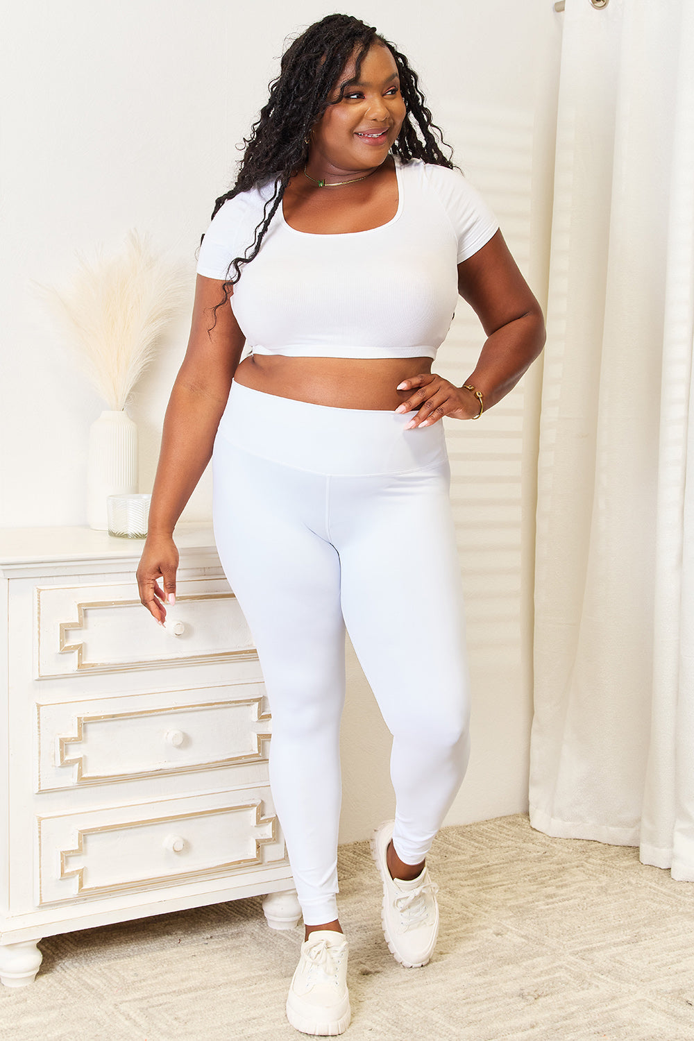Double Take Wide Waistband Sports Leggings - Life's Fun Treasures