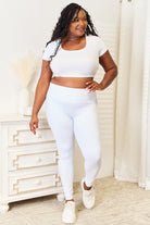 Double Take Wide Waistband Sports Leggings - Life's Fun Treasures