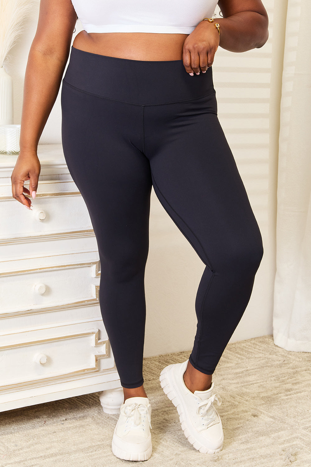 Double Take Wide Waistband Sports Leggings - Life's Fun Treasures