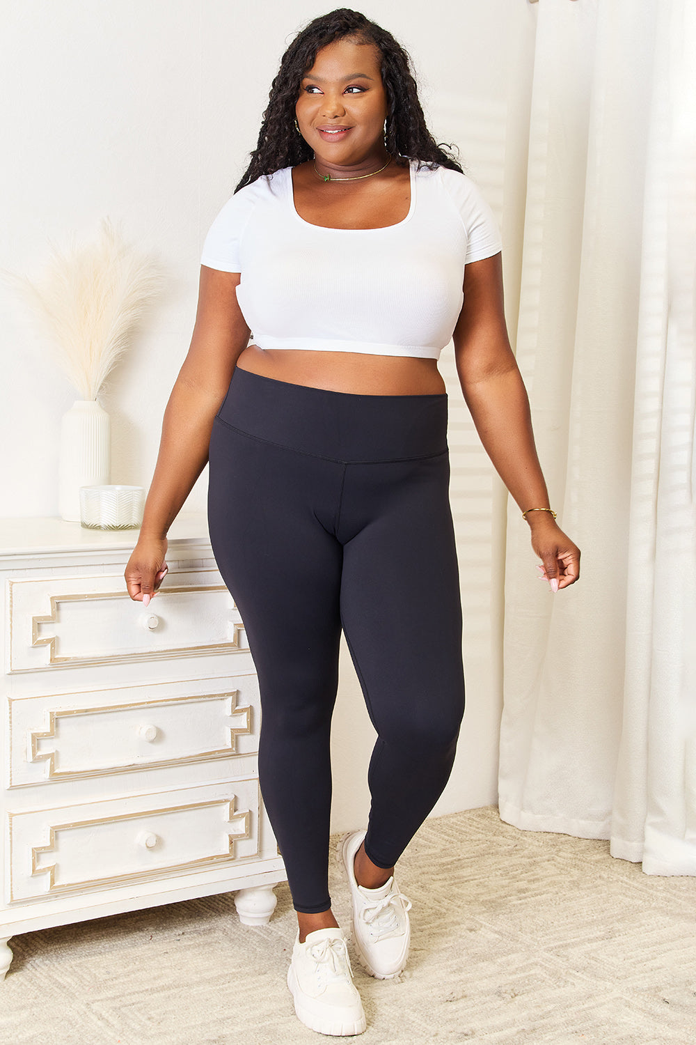 Double Take Wide Waistband Sports Leggings - Life's Fun Treasures