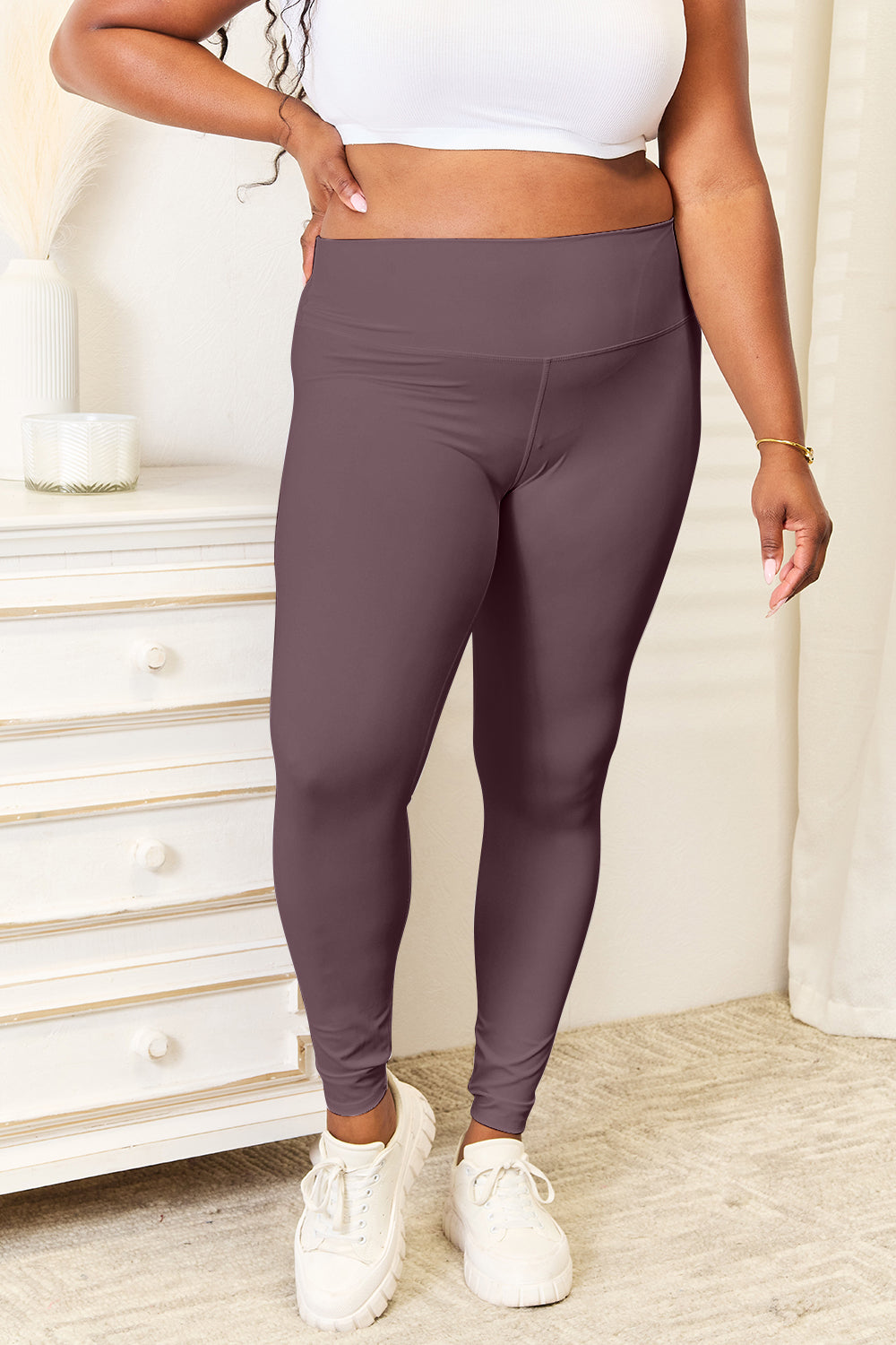 Double Take Wide Waistband Sports Leggings - Life's Fun Treasures