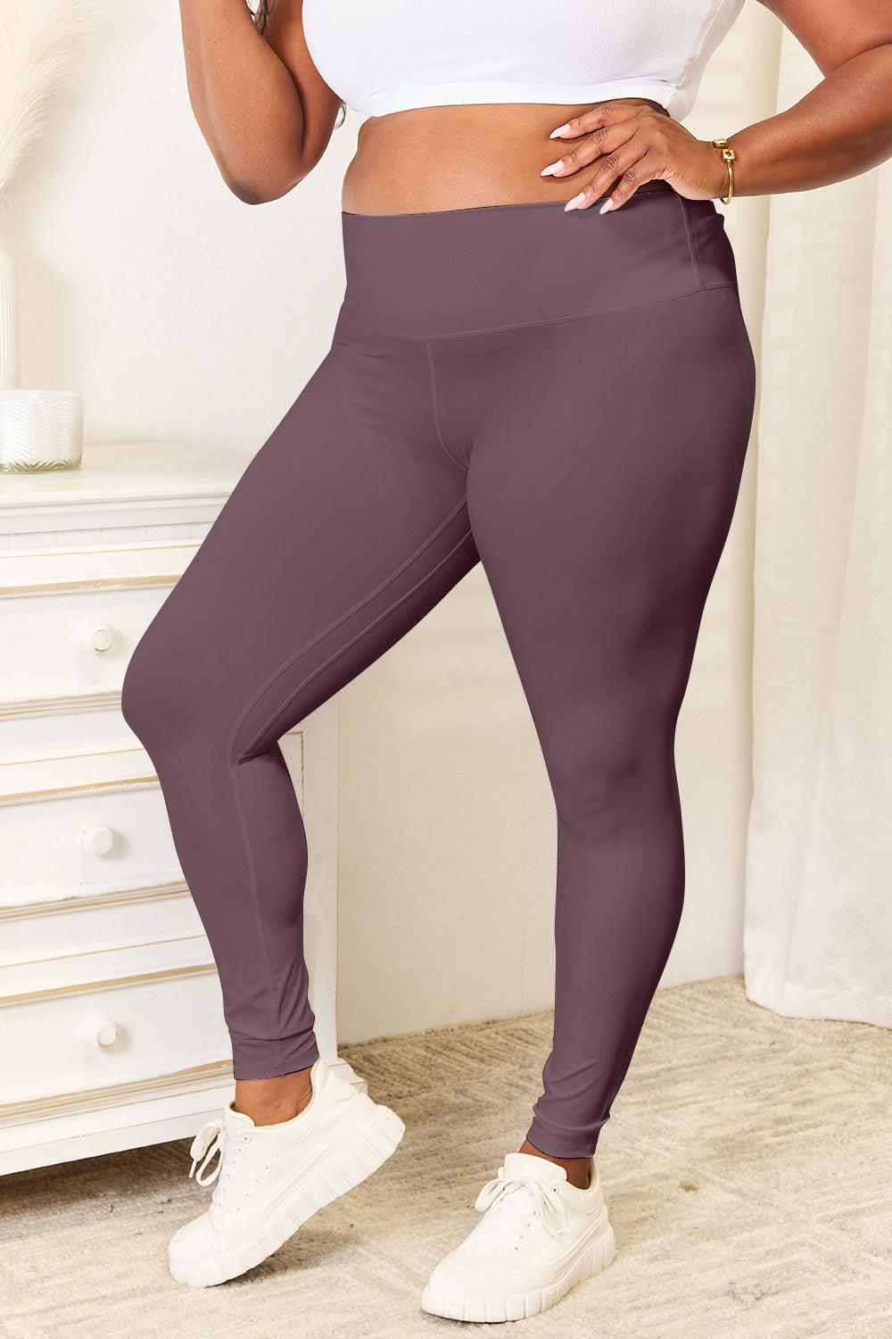 Double Take Wide Waistband Sports Leggings - Life's Fun Treasures