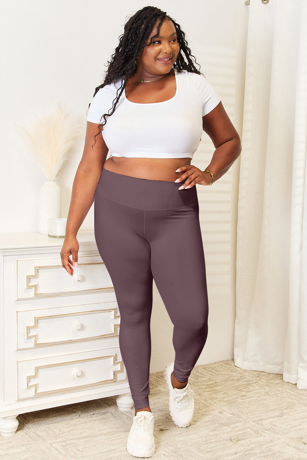 Double Take Wide Waistband Sports Leggings - Life's Fun Treasures