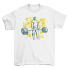Bodybuilder deadlift heavy barbell fitness gym t-shirt.