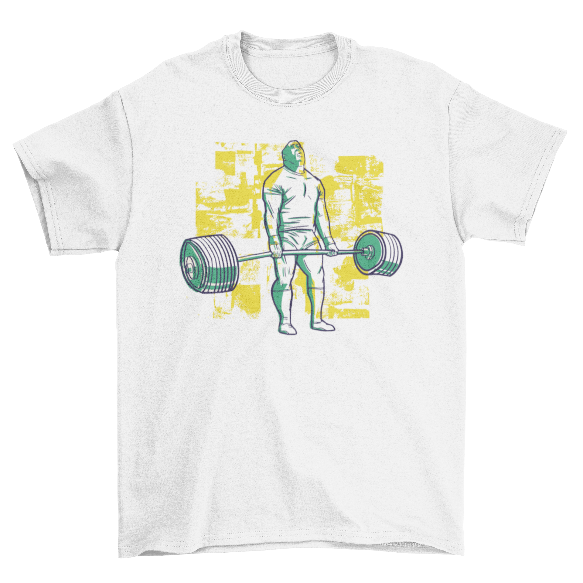 Bodybuilder deadlift heavy barbell fitness gym t-shirt.