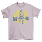 Bodybuilder deadlift heavy barbell fitness gym t-shirt.
