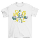 Bodybuilder deadlift heavy barbell fitness gym t-shirt.