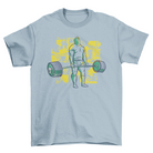 Bodybuilder deadlift heavy barbell fitness gym t-shirt.