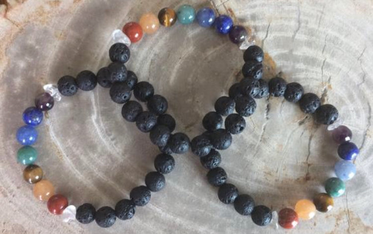 Aromatherapy Chakra Diffuser Bracelet with Genuine Gemstones! - Life's Fun Treasures