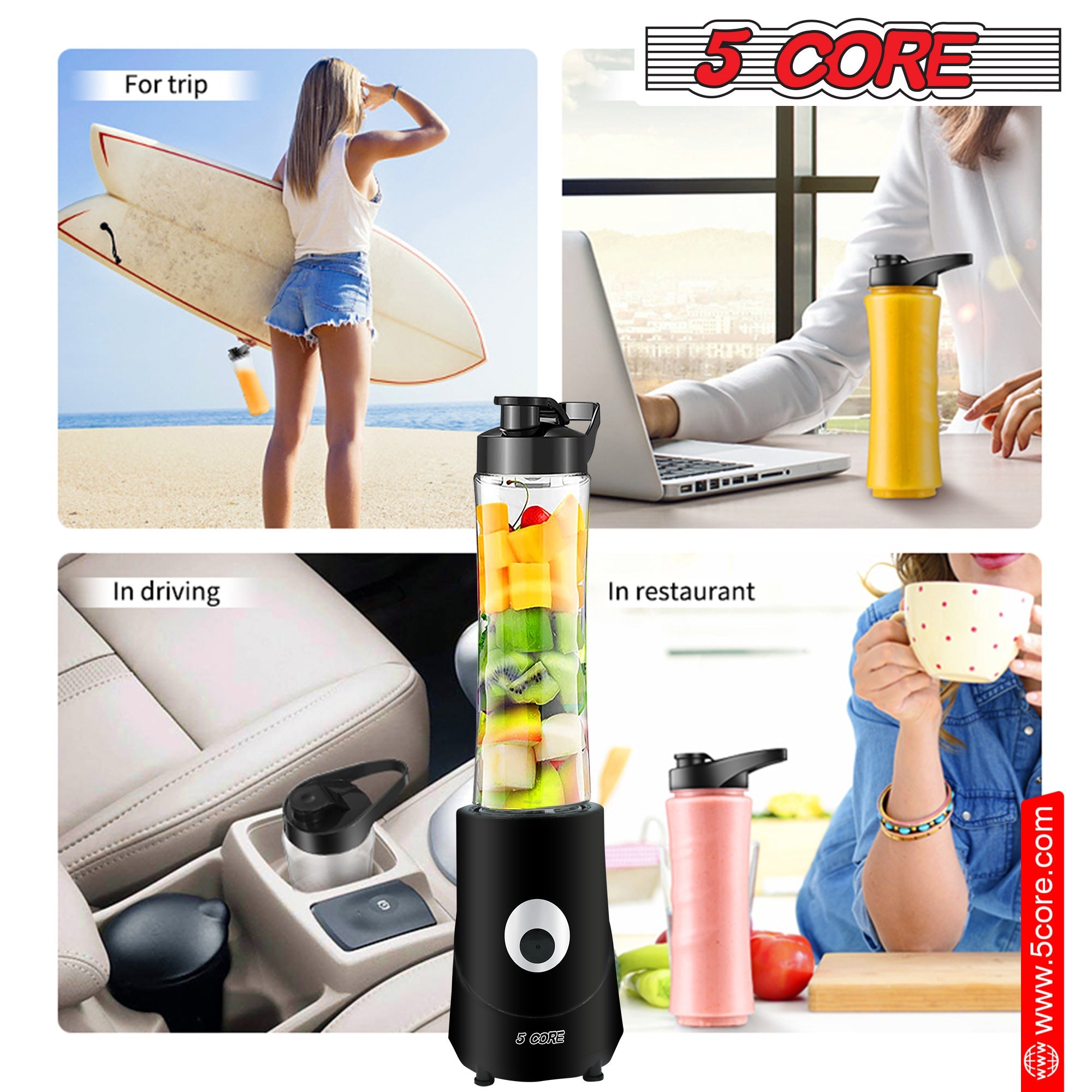 5Core Portable Personal Blender for Kitchen 20Oz Capacity 160W - Life's Fun Treasures