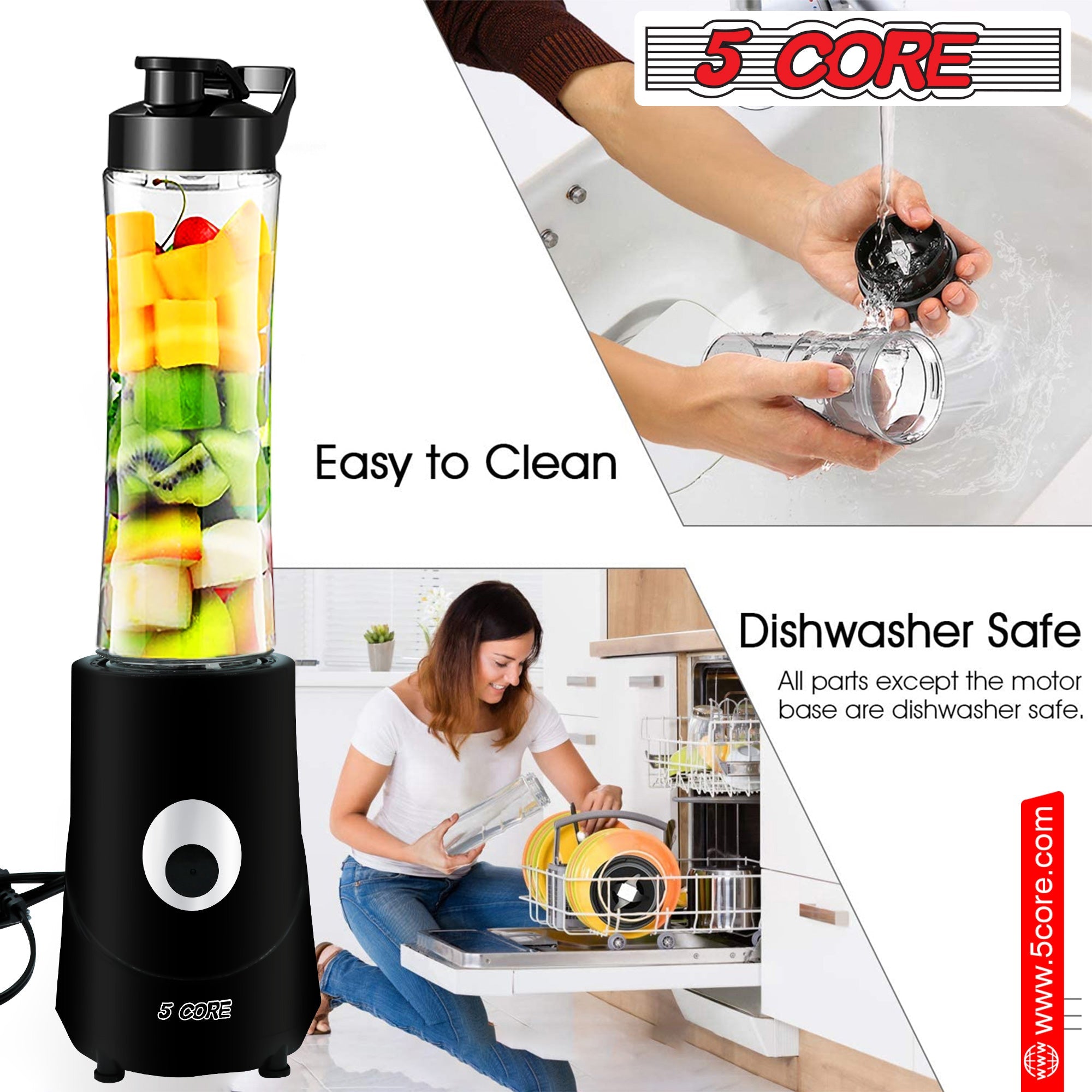 5Core Portable Personal Blender for Kitchen 20Oz Capacity 160W - Life's Fun Treasures