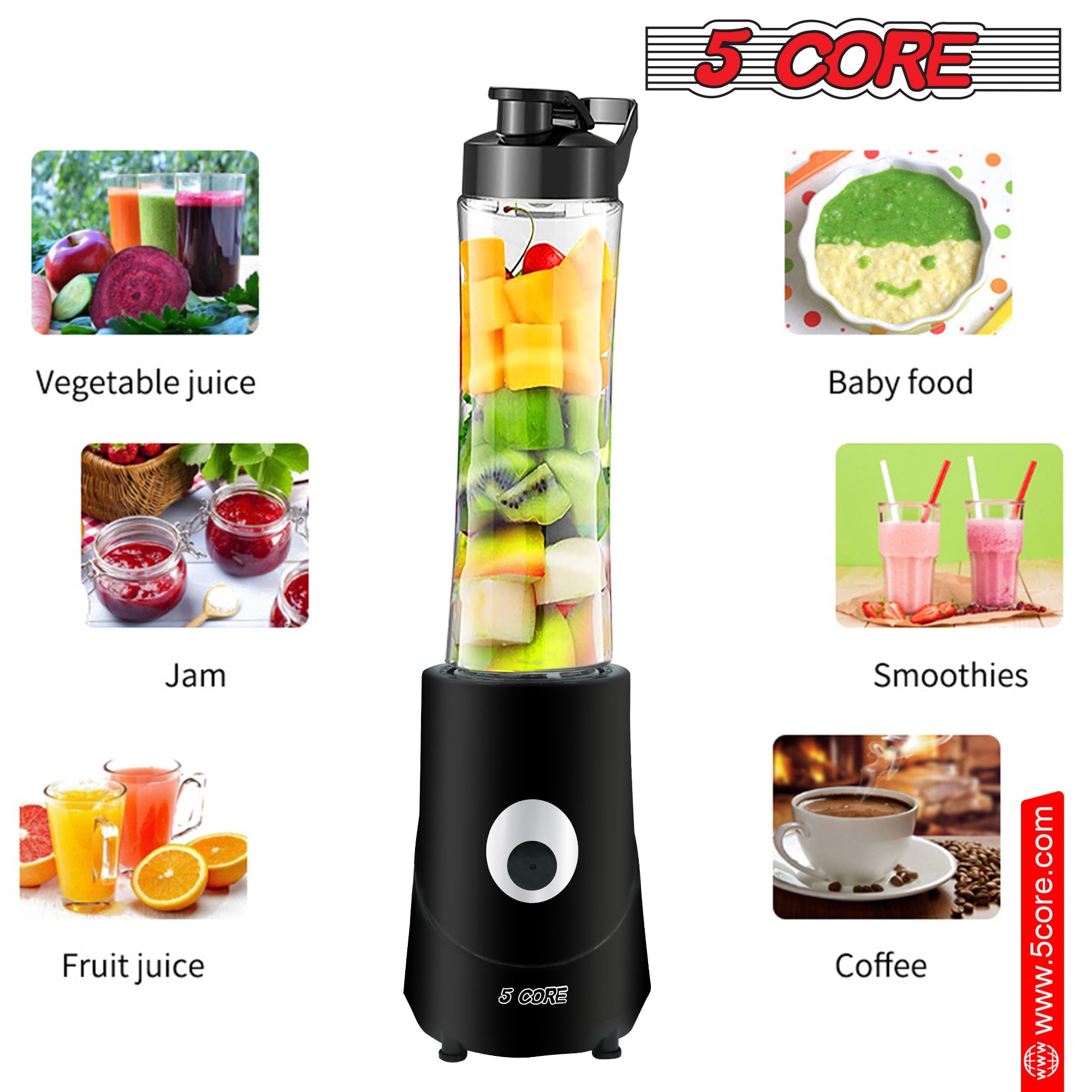 5Core Portable Personal Blender for Kitchen 20Oz Capacity 160W - Life's Fun Treasures