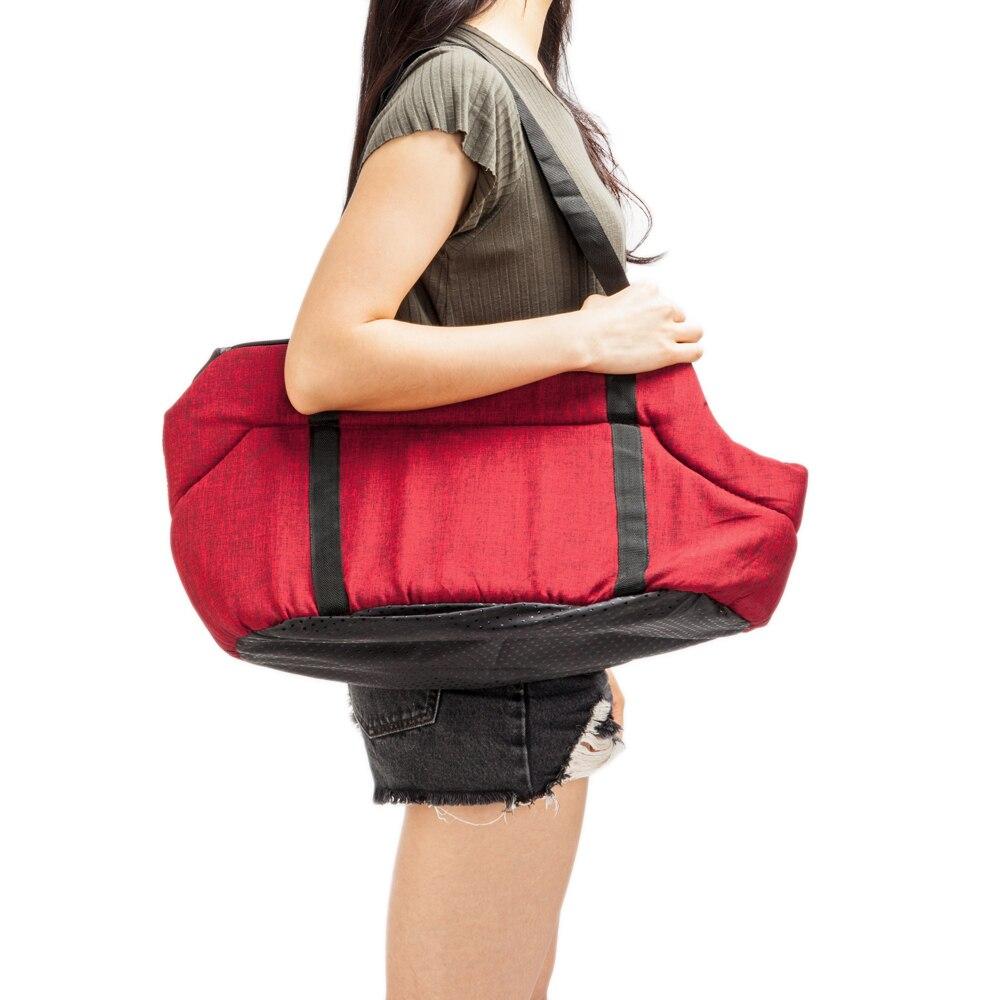 Light Pet Carrier Bag Cat / Dog Comfort Travel Handbag Gray/Rose Red - Life's Fun Treasures