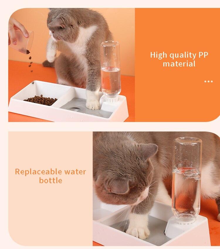 Cat Bowl Dog Water Feeder Bowl Cat Kitten Drinking Fountain Food Dish - Life's Fun Treasures