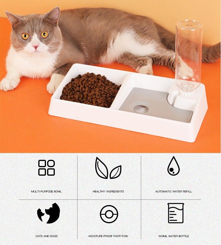 Cat Bowl Dog Water Feeder Bowl Cat Kitten Drinking Fountain Food Dish - Life's Fun Treasures