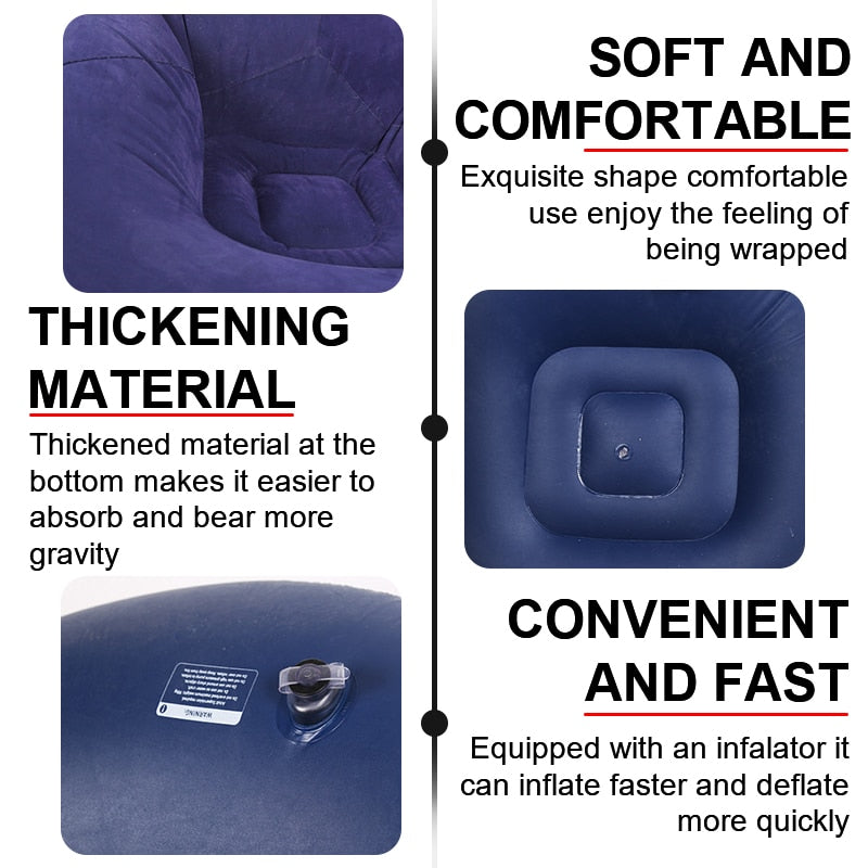Large Lazy Inflatable Sofa Chairs PVC Lounger Seat Bean Bag Sofas Pouf - Life's Fun Treasures