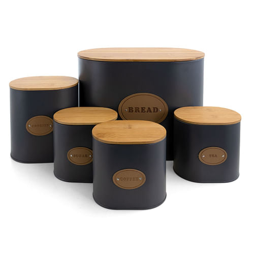 MegaChef Kitchen Food Storage and Organization 5 Piece Canister Set in - Life's Fun Treasures