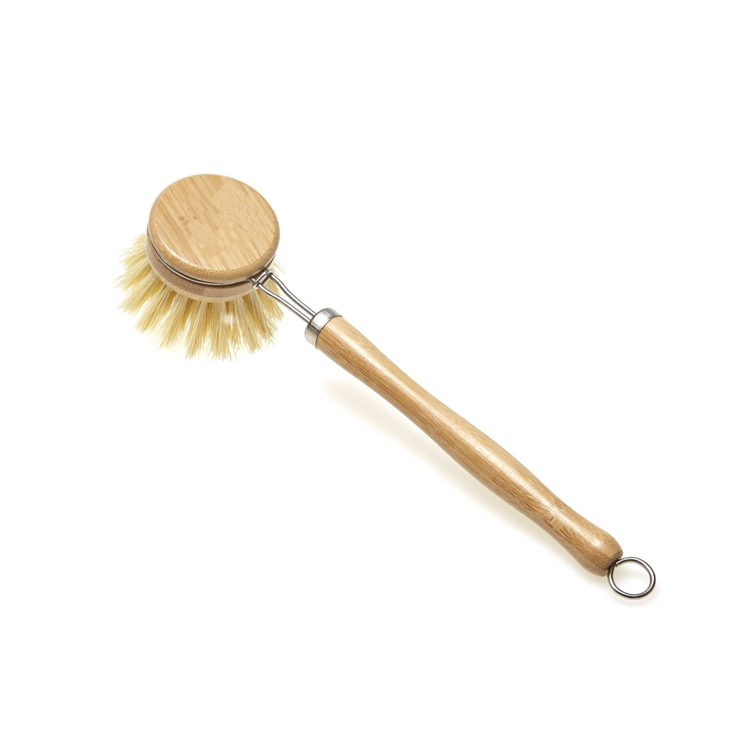 Wooden and Sisal Dish Brush with 2 Pieces Replacement Brush Heads - Life's Fun Treasures