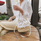 Summer Crossbody Straw Bucket with Lace - Life's Fun Treasures