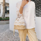 Summer Crossbody Straw Bucket with Lace - Life's Fun Treasures