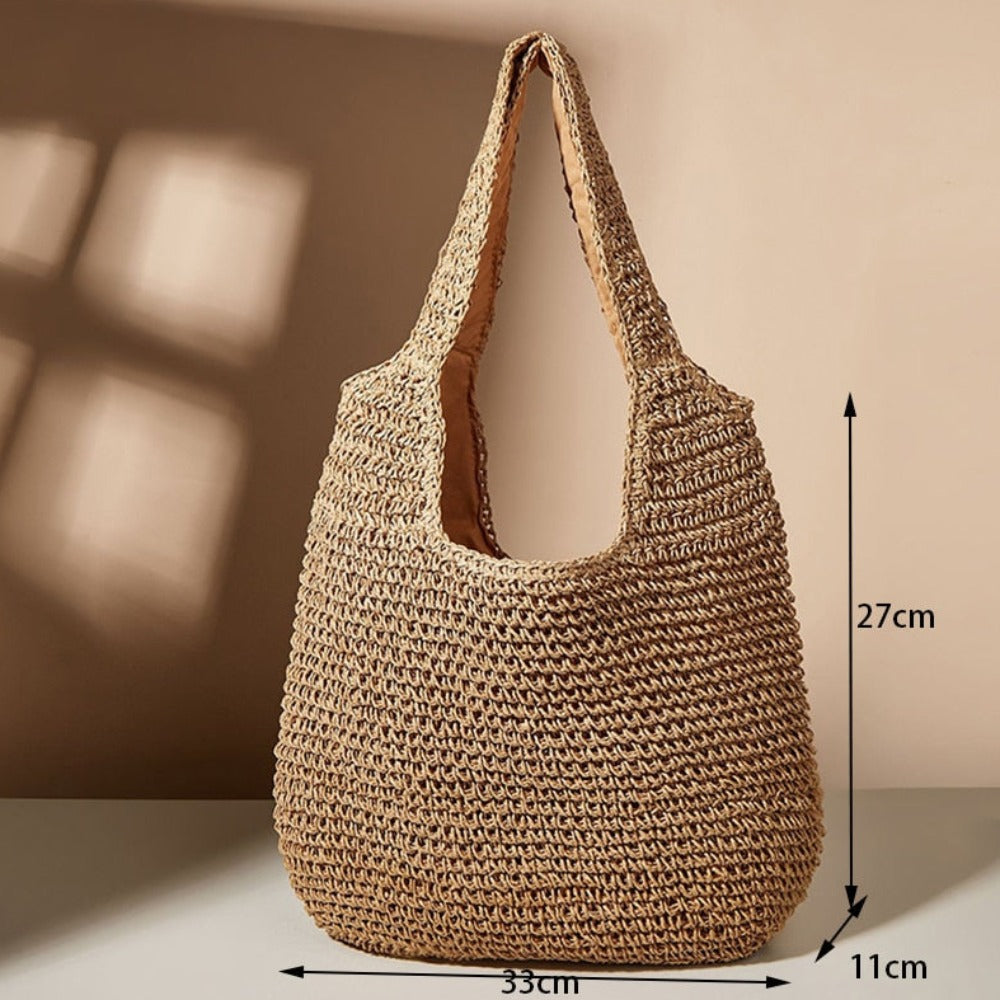 Summer Shoulder Straw Tote - Life's Fun Treasures