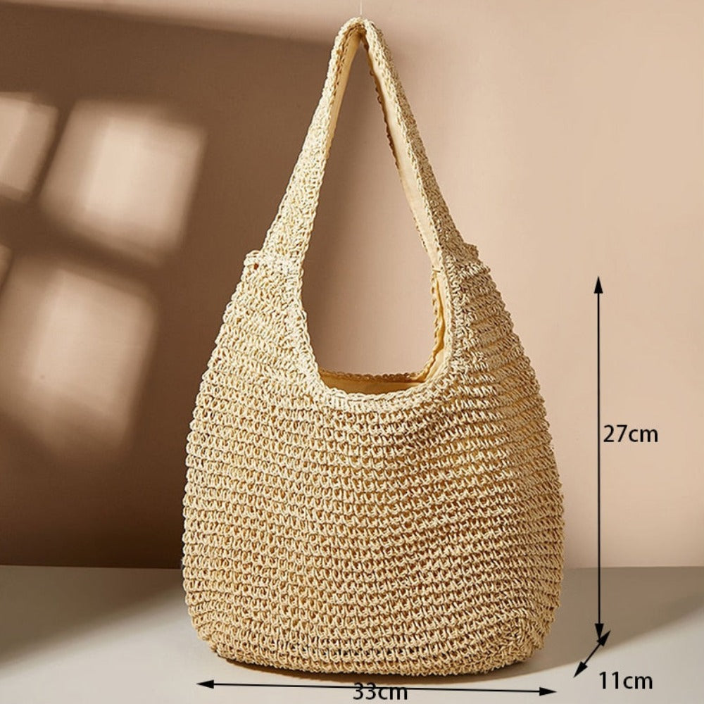 Summer Shoulder Straw Tote - Life's Fun Treasures