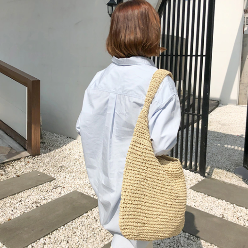 Summer Shoulder Straw Tote - Life's Fun Treasures