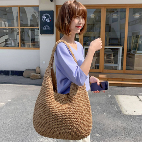 Summer Shoulder Straw Tote - Life's Fun Treasures