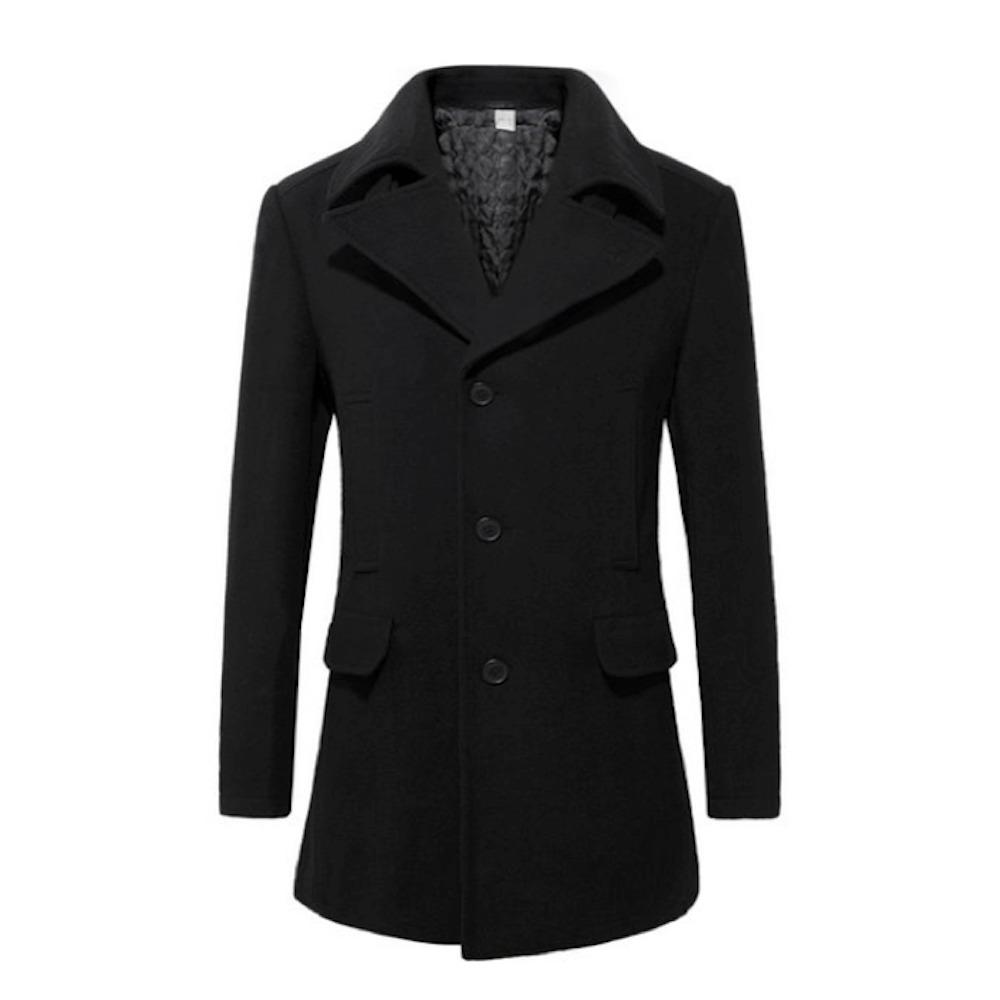 Mens Mid Length Wool Blend Coat - Life's Fun Treasures