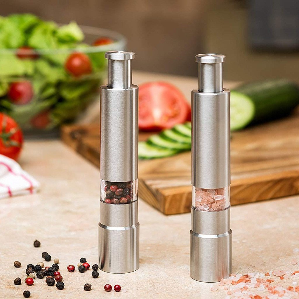 Premium Stainless Steel Salt and Pepper Spice Grinder - Life's Fun Treasures