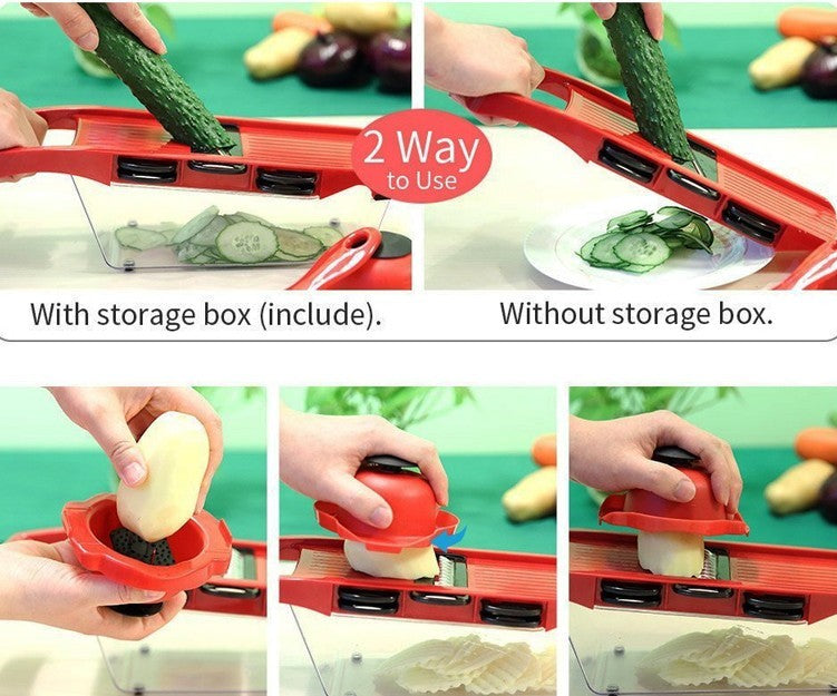 Stainless Steel 6 Blades Vegetable Slicer - Life's Fun Treasures