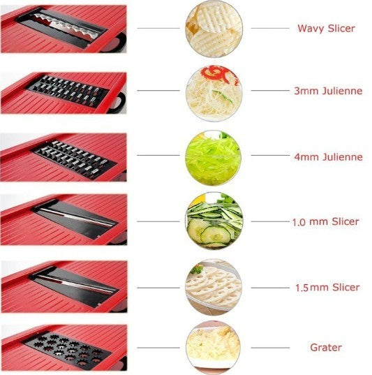 Stainless Steel 6 Blades Vegetable Slicer - Life's Fun Treasures