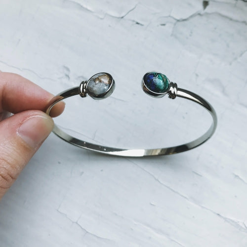Earth and Moon Cuff Bracelet with Natural Stones - Life's Fun Treasures